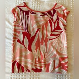 Ann Taylor Coral and Cream Knit Top